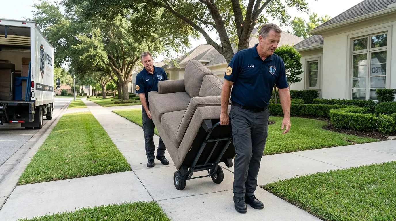 Local residential moving crew loading furniture in Rio Rico, AZ