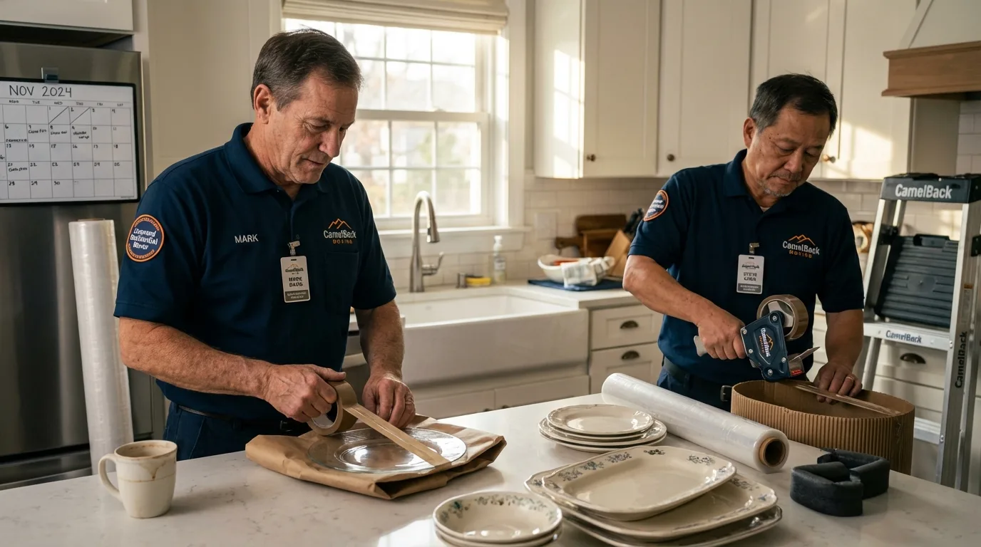 Professional crew packing kitchen dishware in Rio Rico, AZ
